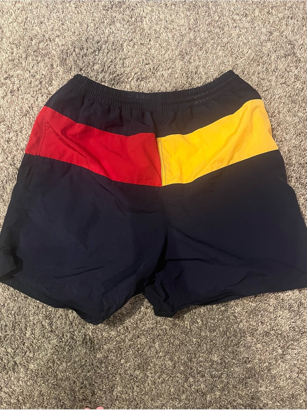 Prospirit Men's Swim Trunks - Navy, Red & Yellow